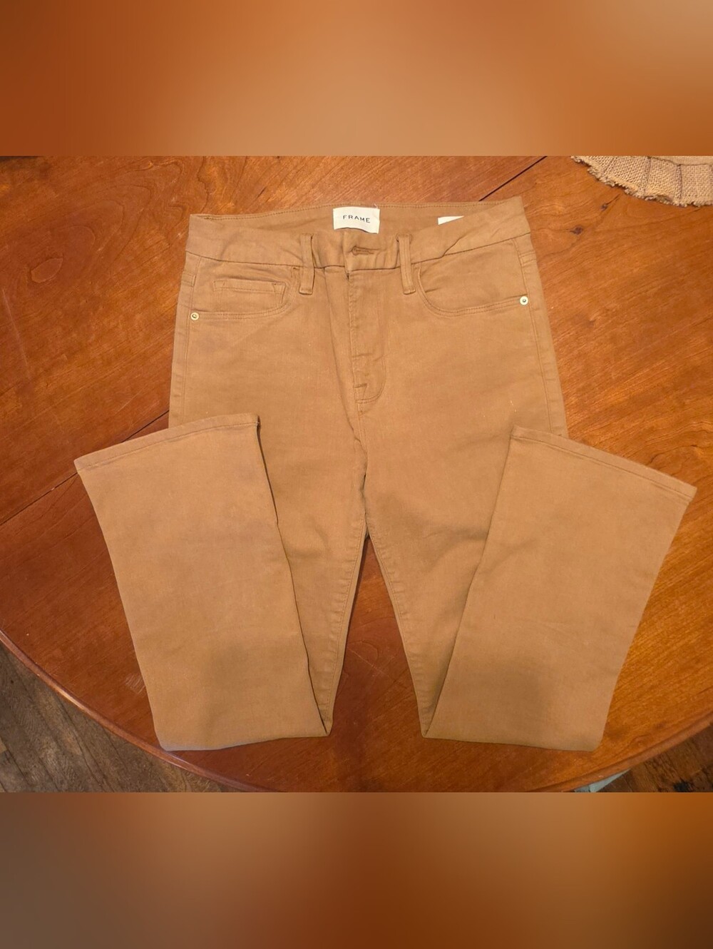 FRAME Le Crop Mini Boot Jeans 29 Vicuna Camel
